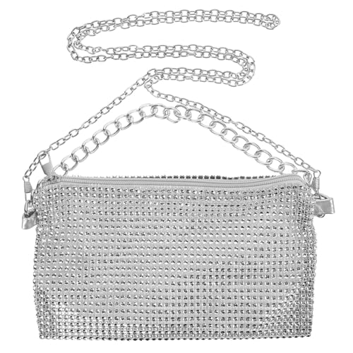 MAGICLULU Bolso Bandolera Decorativo con Cadena para Dama Bolso Vintage de Pu con Capacidad Adecuada y Diseño Delicado para Uso en Viajes y Citas