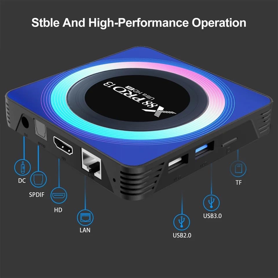 X88 PRO 13 Smart TV Box, Lecteur Multimédia De Diffusion En Continu, Android 13.0, Boitier IPTV