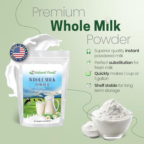 Image of Z Natural Foods Premium Whole Milk Powder - Pasteurized Dry Milk, 2 lb