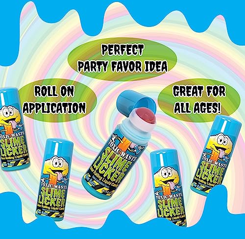 4 Pack Slime Licker Candy Toxic Waste - 2 Strawberry And 2 Blue Razz Liquid Lickers For Tik Tok Challenge, 2 Ounces Each With Nosh Pack Pocket Mints #TOP3