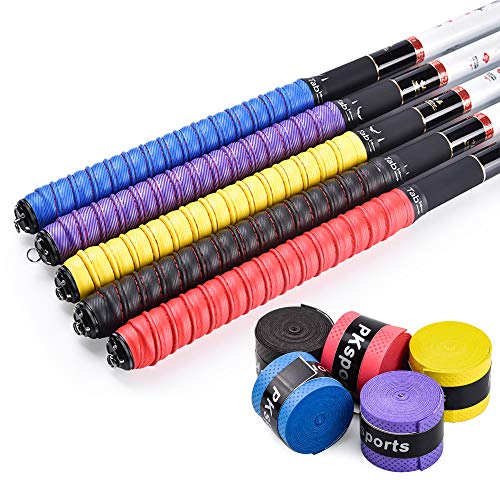 GAOYI Ceinture antidérapante en PU Souple (Noir, Bleu, Violet, Jaune et Rouge), Raquette de Tennis et de Badminton, poignée pour Arc et flèche pour Une matière absorbante et antidérapante