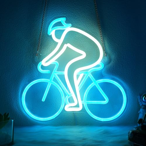 Image of CoolGift Mart Bicycle Neon Sign, Sports Enthusiasts' Ultimate Wall Decor, Dimmable LED Light for Bedroom Living Room Gaming Room Man Cave College Club Shop, Gift for Cyclists Bicycle Lovers