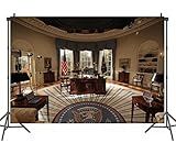 PHMOJEN 9x6ft Oval Office Backdrop, Polyester White House President Office Background, Boy's Birthday Party Backdrops BJXTPH135