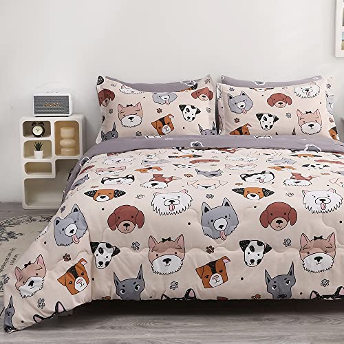 Gusuhome 7 Piece Kids Dog Comforter Twin Size Cute Animal Dog Bedding Set Bed In A Bag For Boys Girls All Season  thumb #4