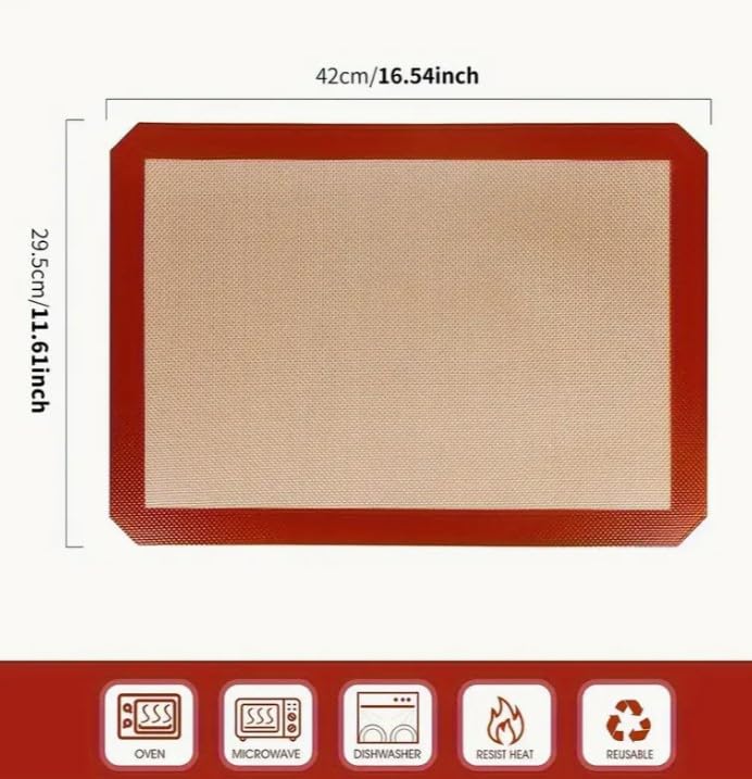 AEE 2 Adet Kendiliğinden Yağlı Pişirme Matı Yanmaz Yapışmaz Yıkanabilir Fırın Matı 40x30