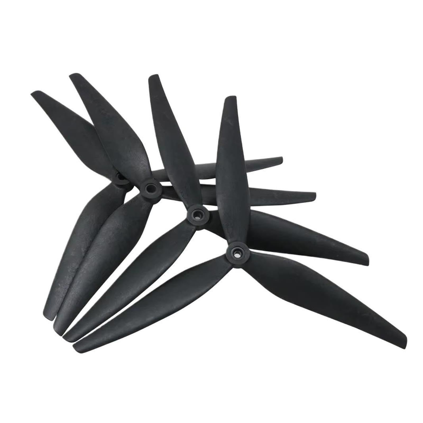 2 paia elica nera in nylon rinforzato carbonio a 3 pale