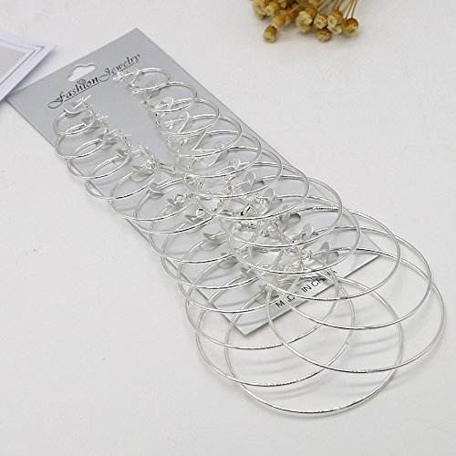12 Pairs Hoop Earrings Set Big Circle Earring Fashion Jewelry for Women,Dia 2-7.5cm2