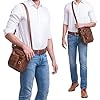 STILORD 'Ryan' Sac Croisé pour Hommes Cuir Véritable | Sacoche Bandoulière Vintage | Petit Sac pour iPad 9,7 Pouces | Sacs à Bandoulière, Couleur:Andorra - Marron #1