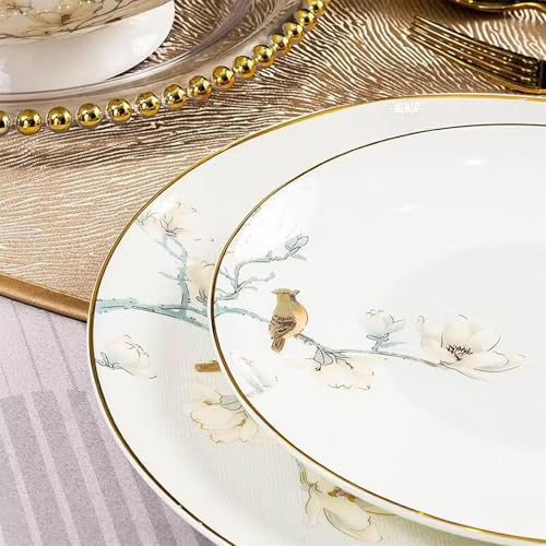 Domowa zastawa stołowa z porcelany kostnej, z miską/naczyniem/garnkiem do zupy/łyżką | zestawy obiadowe z porcelany kostnej wzór porcelanowy zestaw kombinowany