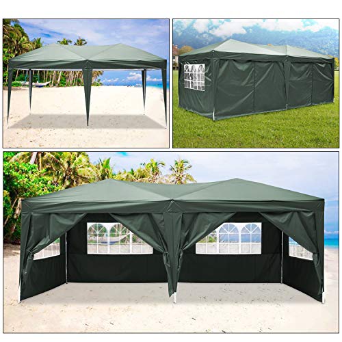 YUEBO Faltpavillon Wasserdicht Gartenpavillon, 3 x 6m Partyzelt Pavillon Festzelt mit 4 Seitenteilen für Garten/Party/Hochzeit/Picknick/Markt- Tragetasche inklusive - 2