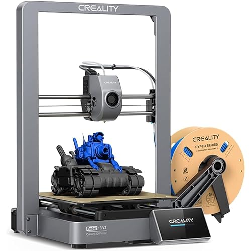 Creality Ender 3 V3 Imprimante 3D 600mm/s Vitesse, SystÃ¨me de Mouvement Core XZ AmÃ©liorÃ©, Extrusion sans Colmatage 60W 300â Chauffage Hotend,Mise Ã  Niveau Automatique 8.66 * 8.66 * 9.84 in