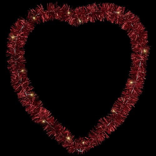 Northlight LED Lighted Tinsel Heart Valentine's Day Window Silhouette - 25.25