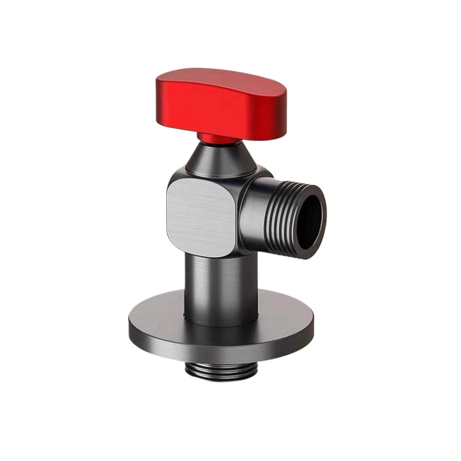Bvhisehp 1Pcs Gray Red Chrome Plated Brass 1/2 Inch Water Control Angle Stop Valve