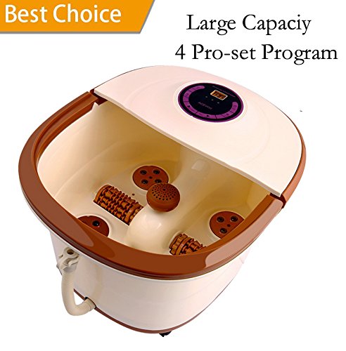 All in One Foot Spa Massage with Motorized Rolling Massage- One Button to Start & 4 Pro-Set Program - Water...