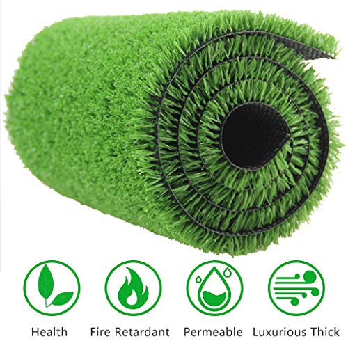 Jinxiaobei Outdoor artificial Outdoor Artificial Grass Realistic Artificial Grass Rug With Drainage Holes And Rubber Perfect For Indoor And Outdoor Landscape Synthetic Turf Grass Green