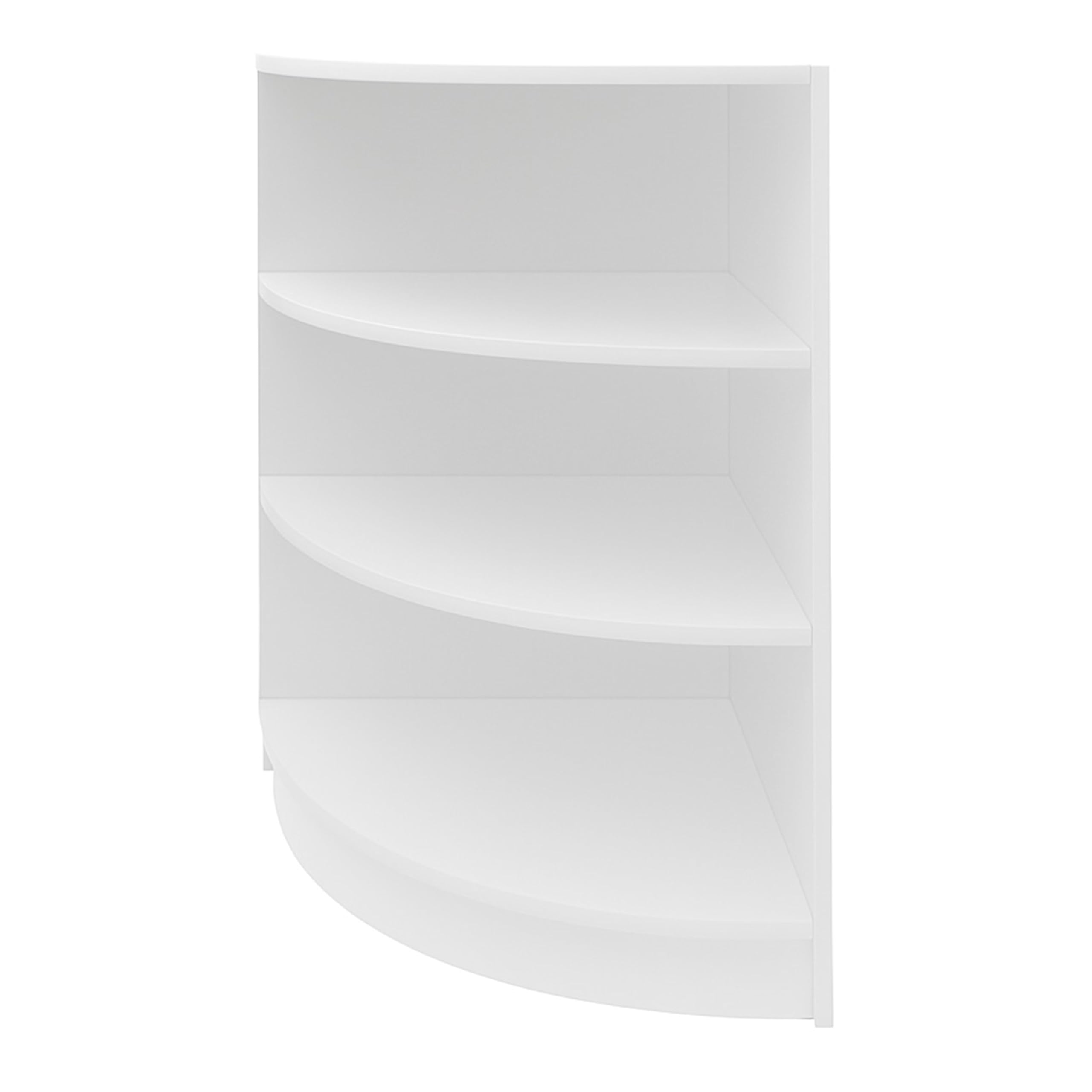 Monster Shop Eck-Ladentheke Weiß LM60 – Modulares und Aufbewahrungsregal aus MDF mit Melaminbeschichtung – Offene Front – 3 Innenregale – Empfang, Mode- oder Schmuckgeschäft – 60 x 90 x 60