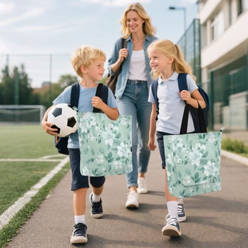 Bolsa para libros escolar: bolsos de hombro impermeables con flores para el colegio 6