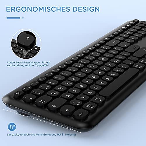 Tastiera senza fili, doppio Bluetooth e ricevitore...