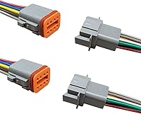 Vista 7 de Conector eléctrico impermeable de 2 pines Deutsch para automóvil con cable de 17 AWG, arnés de cableado de enchufe macho y hembra automotriz de 2