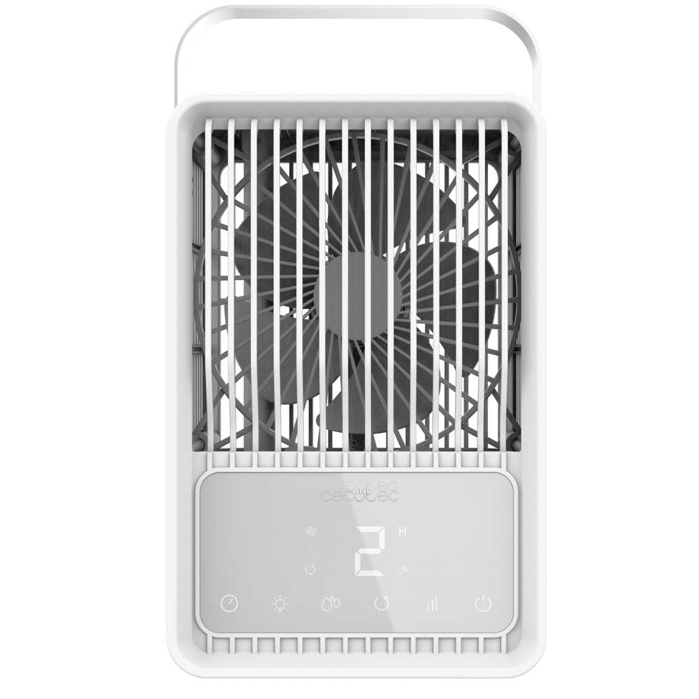 Cecotec - Tischklimageräte EnergySilence 500 DeskChill Smart, 6W, 500 ml Ablagerung, Berührungssteuerung, Digitalanzeige, 3 Geschwindigkeiten, LED -Licht mit 7 Farben und Timer