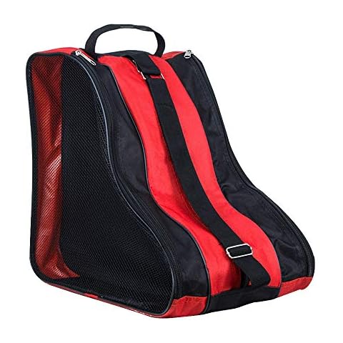 DAZISEN Ice Skate Bag Unisex - Inline Skate Carry Bag Quads Roller Skates Bag for Kids and Adults Red Cover