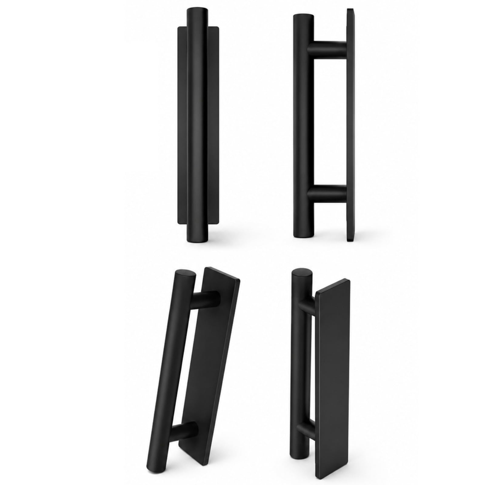 DCYQAIN 4 Pack Black Adhesive Cabinet Handles, 13.3cm ABS Plastic Self-Stick Drawer Pulls, No Drill Peel and Stick Doo