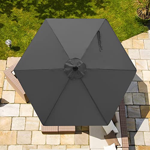 Image of ABCCANOPY 7.5ft Outdoor Umbrella Replacement Top Suit 6 Ribs (Dark Gray)