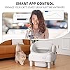 Self Cleaning Litter Box,Open Top Automatic Litter Box with App Control for Multiple Cats, Safety Sensors Protection, Odor Control Includes 2 roll Liners,Large Waste Bin, Cream White #3