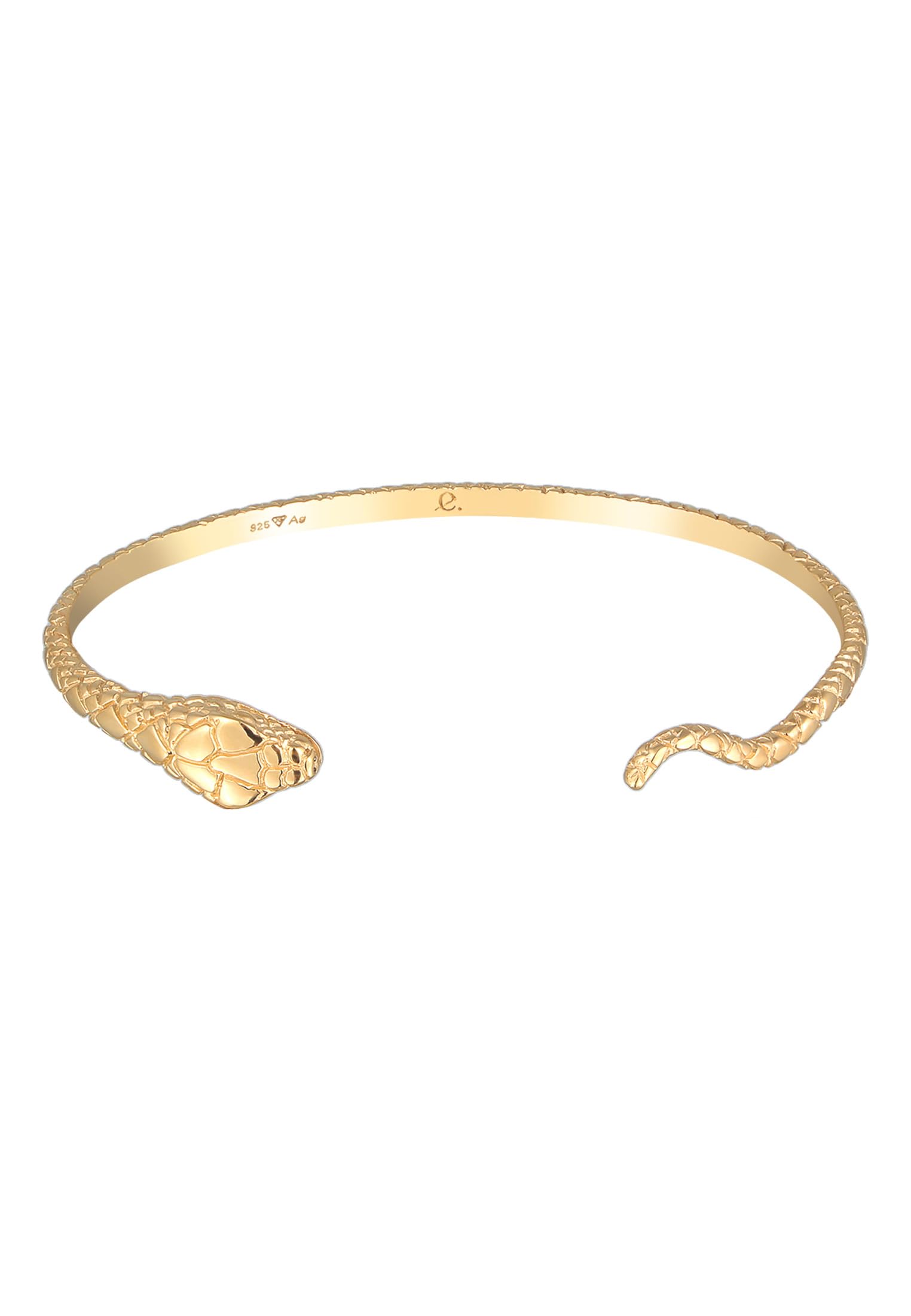 Elli ladies bracelet open serpent motif in 925 sterling silver gold plated, Sterling Silver