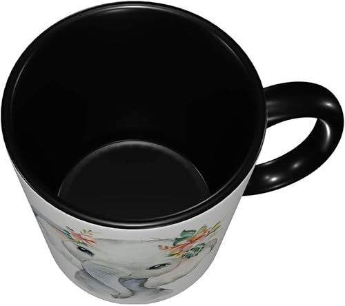 Miniatura 5 de LKUZLOH Bonita taza de café con diseño de elefante en acuarela, regalo para mujeres, hermanas, taza de cerámica de 11 onzas, novedad para compañeros