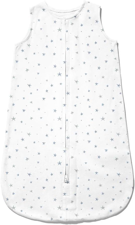 Ely's & Co. Baby Wearable Blanket│Sleep Bag 2-Pack Set - 100% Interlock Knit Cotton for Baby Boy from 6-12 Months — Dusty Blue Stars & Solid Dusty Blue : Baby