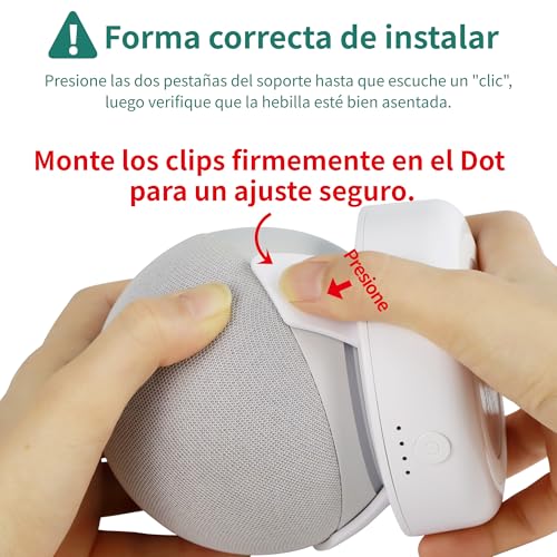 PlusAcc Batería para Dot 4.&5. Gen - Batería portátil Base Soporte Accesorios (Solo batería) (Blanco)