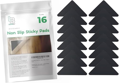 Ledgebay Agarres para alfombras de área, reutilizables, antideslizantes, lavables, antideslizantes, antideslizantes, con agarre de almohadilla para