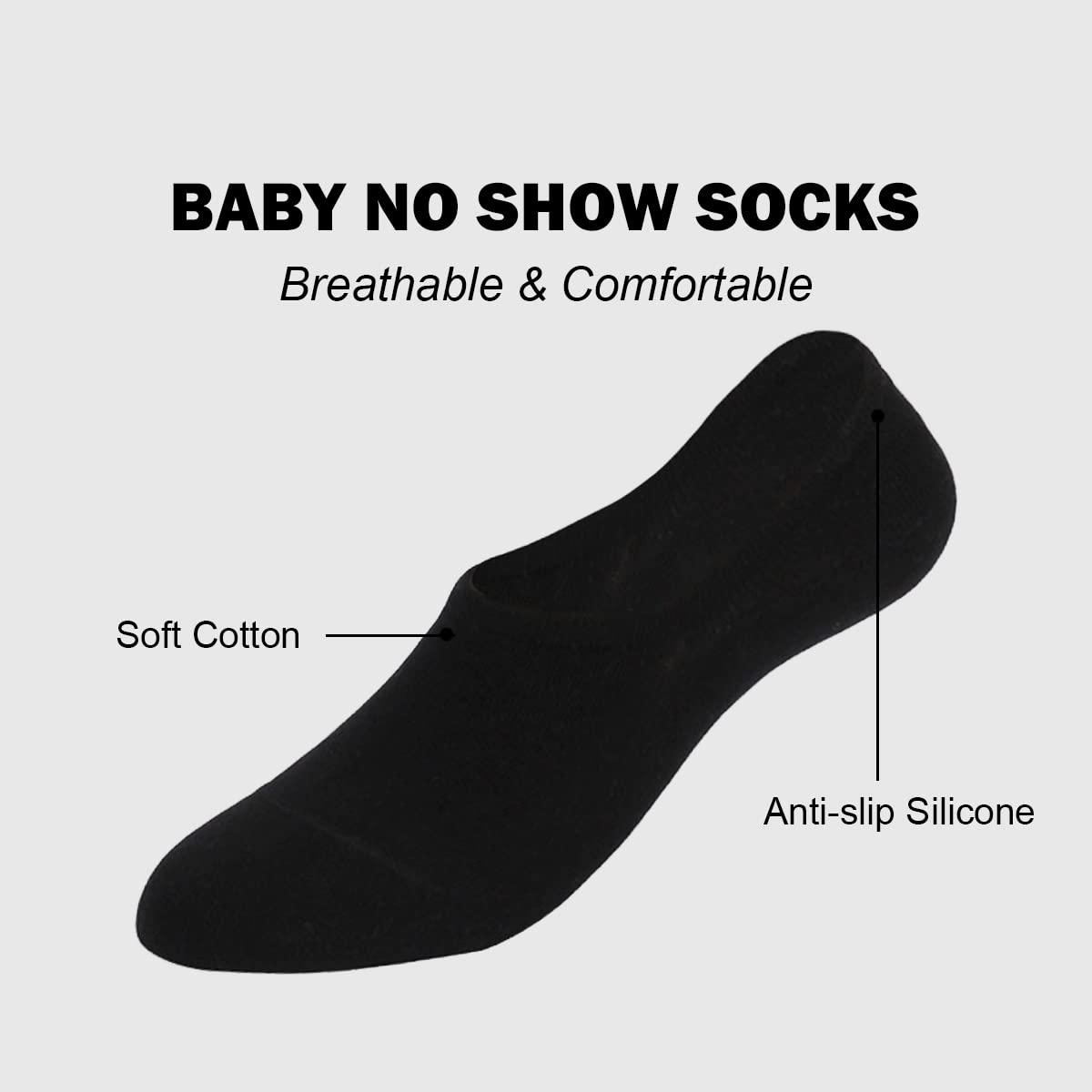 Marchare Calcetines de algodón antideslizantes de corte bajo para niñas y niños pequeños, paquete económico de 6/10 pares