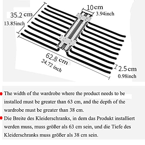 Cintre extensible à 18 bras pour pantalon modulable et noir