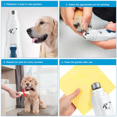 Brifit Krallenschleifer für Hunde, Elektrische Hunde Krallenschleifer Krallenschere, Super Leise, Hunde Nagelschleifer Elektrischer Krallenschneider für Kleine, Mittelgroße und Große Hunde
