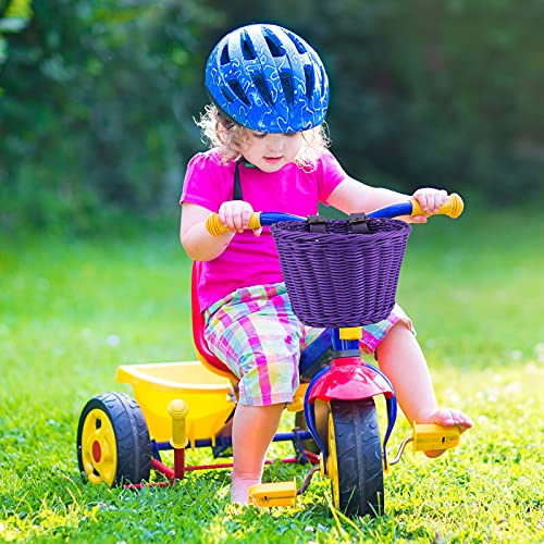 EIRONA Bike Handlebar Basket for Kids Bicycle, Balance Bike, Scooter, Tricycle, Bicycle Storage with DIY Decal, Purple 5 51r5IjcnP8S