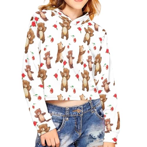 Girls Hooded Top Hoodies Youth Long Sleeve Pullover Sweatshirt Novelty Activewear for Kid 5-14 Years