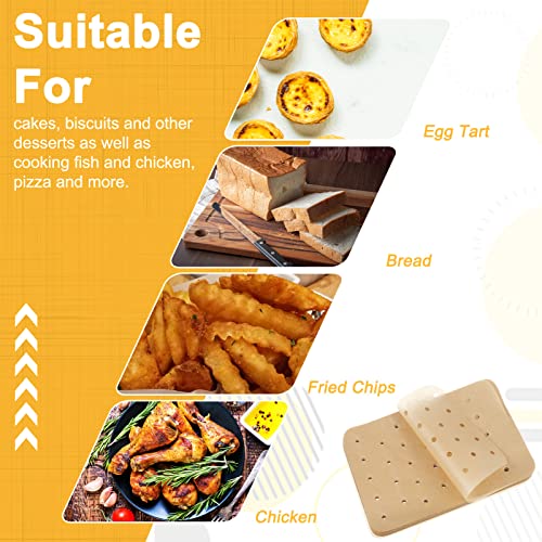 Pinenuts 180pcs Air Fryer Parchment Paper Air Fryer Paper Liner for Ninja Foodi Dual Air Fryer Non-Stick Perforated Parchment Liner Baking Paper Compatible with Ninja DZ201 - Image 4