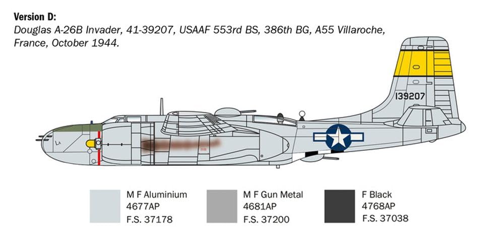 Italeri 1274 A-26 B Invader, scala 1:72, Plastic Model Kit/Modello in plastica da montare