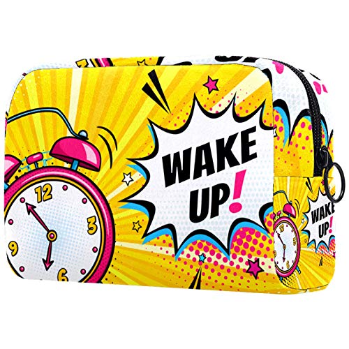 Preisvergleich Produktbild Reise Make Up Tasche Portable Kosmetiktasche Schmuckkästchen Damen schmuckaufbewahrung für Kosmetika Make-up Pinsel Ringe Ohrringe Halsketten Wecker rosa 18.5x7.5x13cm