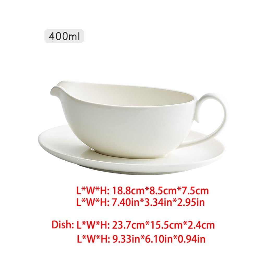 Barca per salsa di sugo facile da versare Secchio di succo di ceramica bianca della barca di sugo con piastra western tableware bistecca salsa cottura brocca di latte brocca di latte brocca di latte b