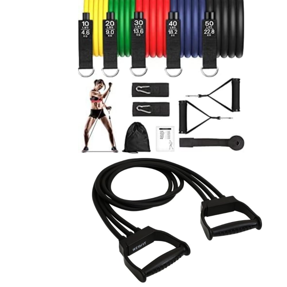 Chesta Unbreakable Resistance Band Triple Toning Tube Combo | Set of 11pc | Resistance Bands for Workout for Men & Women | Resistance Bands Set for Women, Resistance Band | Natural Rubber | (B0C6KP72CC) Amazon Price History, Amazon Price Tracker