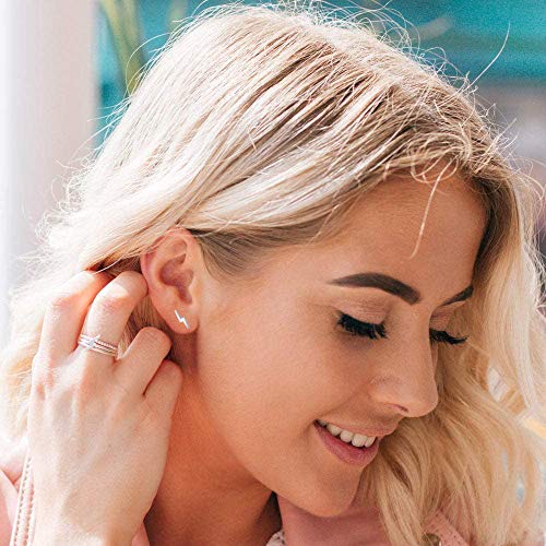 925 Sterling Silver Lightning Bolt Earrings, Small Earrings For Women (Lightning - Silver) #TOP4