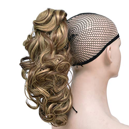 Short Curly Ponytail Extension Synthetic Hair Ponytail with Claw Clip (10H24)