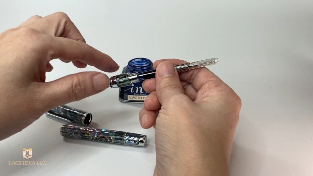 Amazon | LACHIEVA LUX アワビ貝殻 万年筆 ドイツ製 ファインニブ