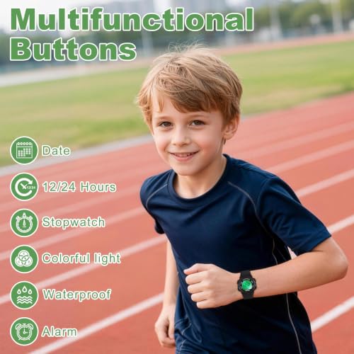 Image of SOCICO Kids Digital Watch 50M Waterproof & 7 Color Lights for Boys Girls