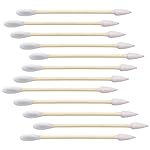 1000 Count Organic Bamboo Cotton Swabs - Pointy/Round Head Biodegradable Wooden Cotton Buds for Ear, Plastic Free Double Ear Cotton Sticks for Cleaning, Makeup