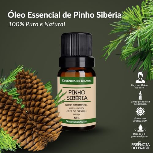 Kit Óleo Essencial Pinho Sibéria + Pronto Uso Roll On 10ml