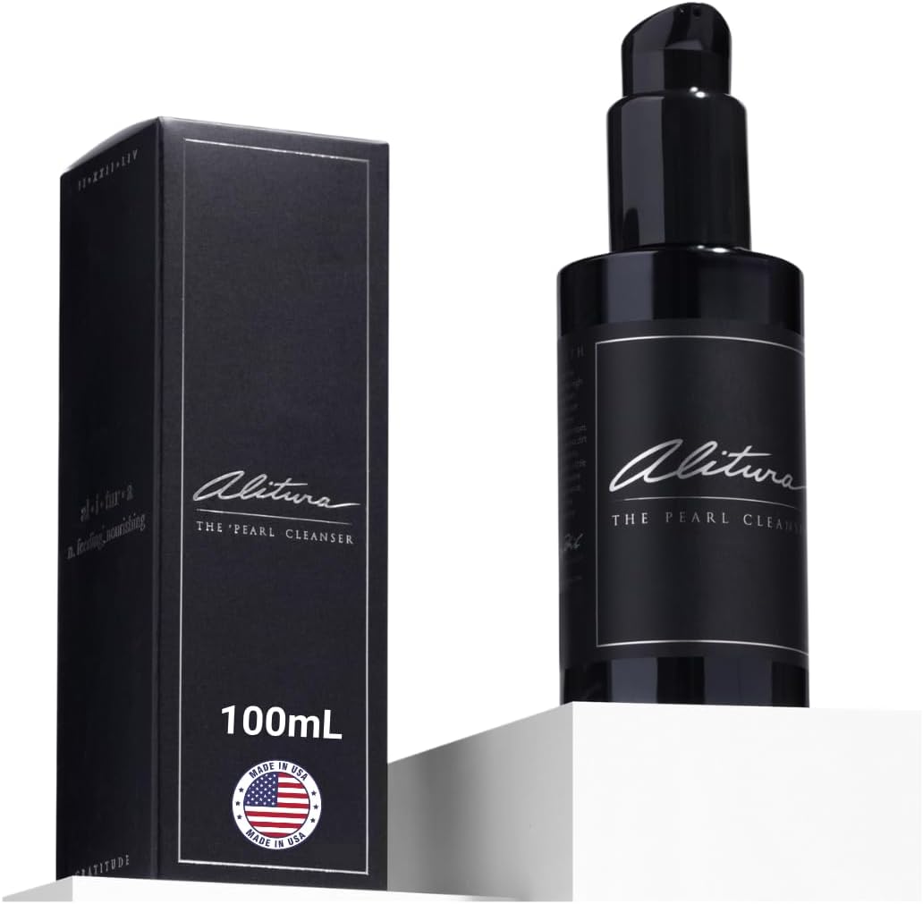 - Pearl Facial Cleanser for Men & Women 100 ml – Anti-Aging Face Wash with Marine Collagen, Sea Kelp & Organic Botanicals – Hydrating Gentle Exfoliant for Clear, Smooth Skin – 3.4 oz Travel Size